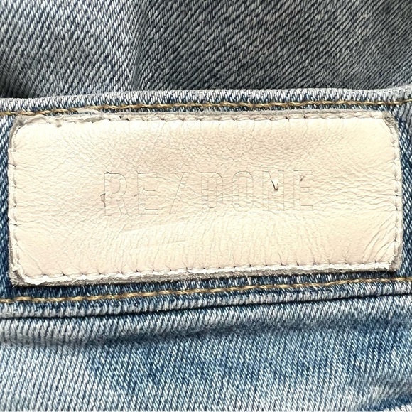 ReDone Comfort Stretch High Rise Button Fly Distressed Stove Pipe Jeans Women 31 - Picture 11 of 15